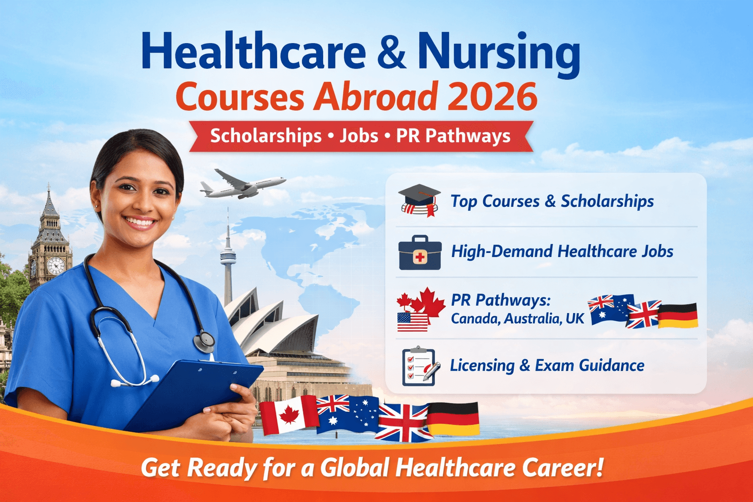 Healthcare & Nursing Courses Abroad (2026): Scholarships, Jobs & PR Pathways for Indian Students