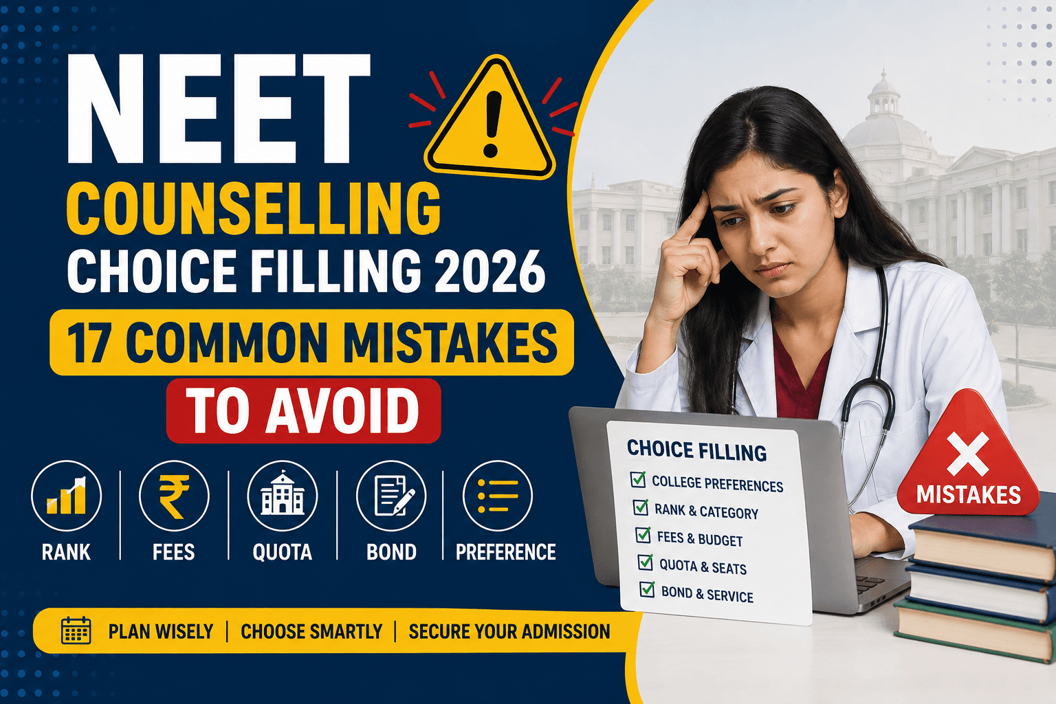 NEET Counselling Choice Filling 2026: 17 Common Mistakes to Avoid